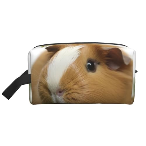 LHBWCVN Reise-Kulturbeutel für Damen und Herren, Leder, Make-up-Tasche, groß, tragbar, Reise-Organizer, lächelnde Kosmetiktasche mit Aufhängehaken, Reise-Badezimmertasche, Reißverschluss, Weiß, von LHBWCVN