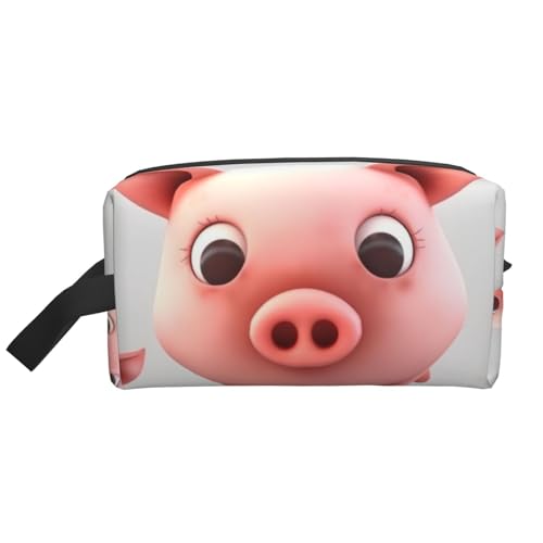 LHBWCVN Reise-Kulturbeutel für Damen und Herren, Leder, Make-up-Tasche, groß, tragbar, Reise-Organizer, lächelndes Tier, Kosmetiktasche mit Aufhängehaken, Reise-Badezimmertasche, Reißverschluss, Weiß, LHBWCVN Reise-Kulturbeutel für Damen und Herren, Leder, Make-up-Tasche, groß, tragbar, Reise-Organizer, lächelndes Tier, Kosmetiktasche mit Aufhängehaken, Reise-Badezimmertasche, Reißverschluss, Weiß, von LHBWCVN