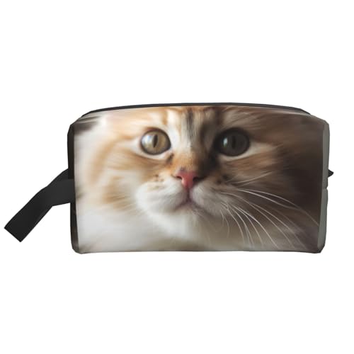 LHBWCVN Reise-Kulturbeutel für Damen und Herren, Leder, Make-up-Tasche, groß, tragbar, Reise-Organizer, niedliche Kätzchen-Kosmetiktasche mit Aufhängehaken, Reise-Badezimmertasche, Reißverschluss, LHBWCVN Reise-Kulturbeutel für Damen und Herren, Leder, Make-up-Tasche, groß, tragbar, Reise-Organizer, niedliche Kätzchen-Kosmetiktasche mit Aufhängehaken, Reise-Badezimmertasche, Reißverschluss, von LHBWCVN