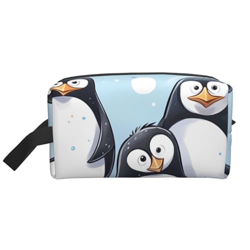 LHBWCVN Reise-Kulturbeutel für Damen und Herren, Leder, Make-up-Tasche, groß, tragbar, Reise-Organizer, niedliche Pinguine, Kosmetiktasche mit Aufhängehaken, Reise-Badezimmertasche, Reißverschluss, LHBWCVN Reise-Kulturbeutel für Damen und Herren, Leder, Make-up-Tasche, groß, tragbar, Reise-Organizer, niedliche Pinguine, Kosmetiktasche mit Aufhängehaken, Reise-Badezimmertasche, Reißverschluss, von LHBWCVN