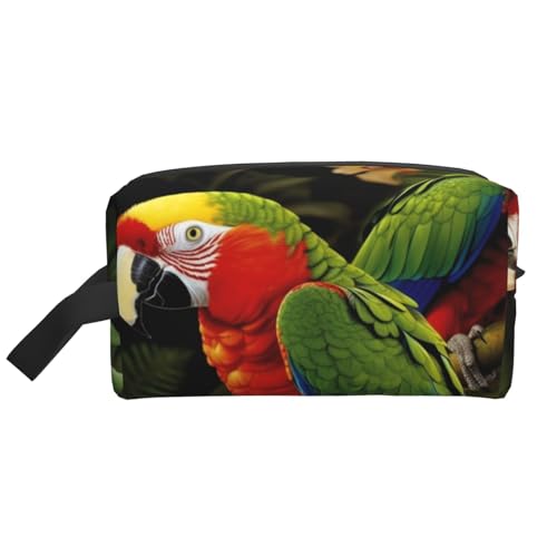 LHBWCVN Reise-Kulturbeutel für Damen und Herren, Leder, Make-up-Tasche, groß, tragbar, Reise-Organizer, tropischer Papagei, Kosmetiktasche mit Aufhängehaken, Reise-Badezimmertasche, Reißverschluss, LHBWCVN Reise-Kulturbeutel für Damen und Herren, Leder, Make-up-Tasche, groß, tragbar, Reise-Organizer, tropischer Papagei, Kosmetiktasche mit Aufhängehaken, Reise-Badezimmertasche, Reißverschluss, von LHBWCVN