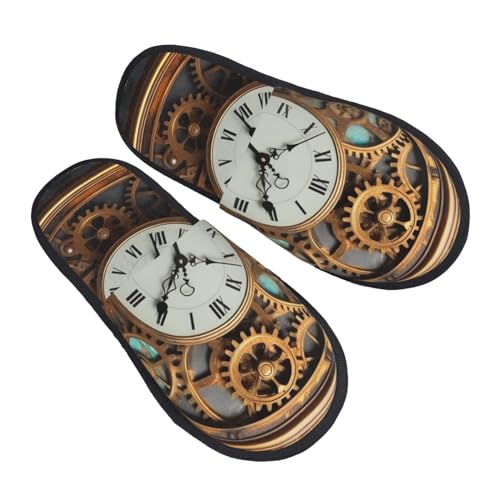 LHBWCVN Rusty Steampunk Clock Slipper Fuzzy Memory Foam House Slippers for Women Men Slip-on Warm Plush Trendy Bedroom Slippers Casual Indoor Outdoor House Shoes, Schwarz, Medium Women/Medium Men LHBWCVN Rusty Steampunk Clock Slipper Fuzzy Memory Foam House Slippers for Women Men Slip-on Warm Plush Trendy Bedroom Slippers Casual Indoor Outdoor House Shoes, Schwarz, Medium Women/Medium Men von LHBWCVN