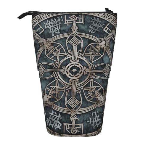 LHBWCVN helm of awe Kosmetiktasche, Stehendes Federmäppchen, Teleskop-Bleistifttasche, tragbarer Stifthalter, niedlicher Stand-up-Bleistiftbeutel für Damen und Herren, Reise-Münztasche, Geldbörse von LHBWCVN