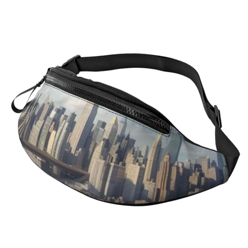 New York City Bauchtasche für Herren und Damen, Crossbody-Bauchtasche, wasserdicht, Sport-Gürteltasche, Outdoor-Hüfttasche von LHBWCVN
