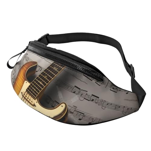 Note Gitarren-Gürteltasche für Männer und Frauen, Crossbody-Hüfttasche, wasserdicht, Sport-Gürteltasche, Outdoor-Hüfttasche von LHBWCVN