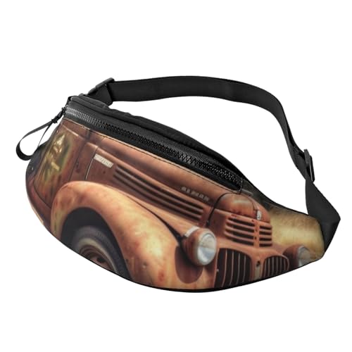 Old Truck Auto Bauchtasche für Herren und Damen, Crossbody-Bauchtasche, wasserdicht, Sport-Gürteltasche, Outdoor-Hüfttasche von LHBWCVN
