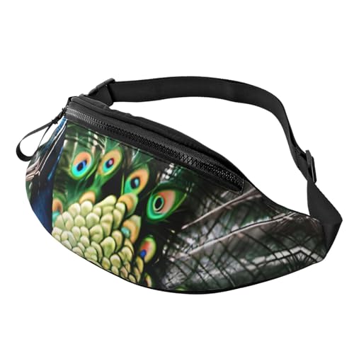 Pfauen-Bau-Gürteltasche für Damen und Herren, wasserdicht, Sport-Gürteltasche, Outdoor-Hüfttasche Pfauen-Bau-Gürteltasche für Damen und Herren, wasserdicht, Sport-Gürteltasche, Outdoor-Hüfttasche von LHBWCVN