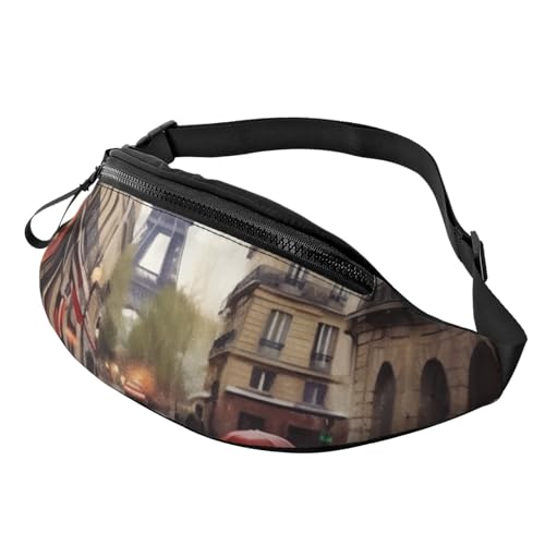 Rainy Street in Paris Bauchtasche für Herren und Damen, Crossbody-Bauchtasche, wasserdicht, Sport-Gürteltasche, Outdoor-Hüfttasche Rainy Street in Paris Bauchtasche für Herren und Damen, Crossbody-Bauchtasche, wasserdicht, Sport-Gürteltasche, Outdoor-Hüfttasche von LHBWCVN