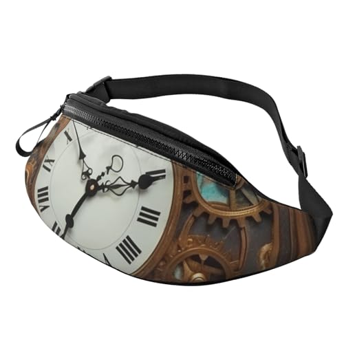 Rusty Steampunk-Uhr Bauchtasche für Herren und Damen, Crossbody-Hüfttasche, wasserdicht, Sport-Gürteltasche, Outdoor-Hüfttasche von LHBWCVN