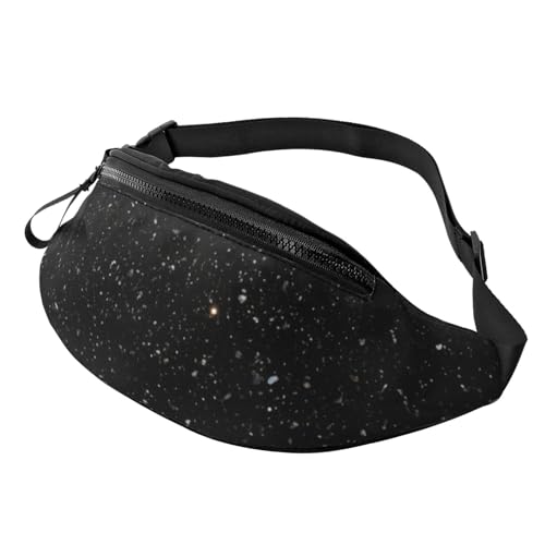 Schwarze Glitzer-Gürteltasche für Herren und Damen, Crossbody-Bauchtasche, wasserdicht, Sportgürteltasche, Outdoor-Hüfttasche Schwarze Glitzer-Gürteltasche für Herren und Damen, Crossbody-Bauchtasche, wasserdicht, Sportgürteltasche, Outdoor-Hüfttasche von LHBWCVN