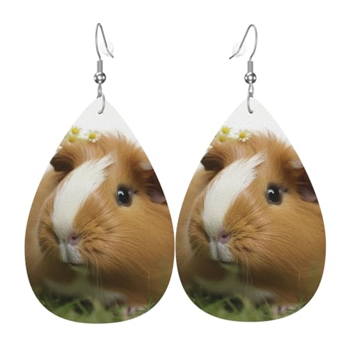 Smiling Earrings for Women Teardrop Leather Earring Double Sided Dangle Earrings Lightweight Women's Ear Accessories Jewelry Fashion Birthday Gift von LHBWCVN