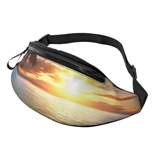 Sunset Palm Bauchtasche für Herren und Damen, Crossbody-Hüfttasche, wasserdicht, Sport-Gürteltasche, Outdoor-Hüfttasche von LHBWCVN