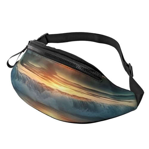 Sunset Seaside Bauchtasche für Herren und Damen, Crossbody-Bauchtasche, wasserdicht, Sport-Gürteltasche, Outdoor-Hüfttasche von LHBWCVN