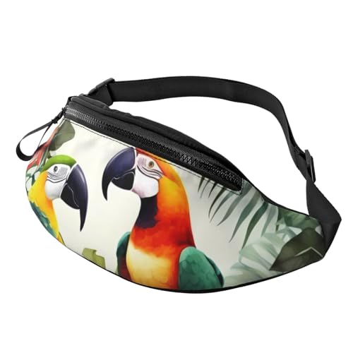 Toucan-Gürteltasche für Damen und Herren, Motiv: Papageien, Palmen, Blätter, wasserdicht, Sport-Gürteltasche, Outdoor-Hüfttasche Toucan-Gürteltasche für Damen und Herren, Motiv: Papageien, Palmen, Blätter, wasserdicht, Sport-Gürteltasche, Outdoor-Hüfttasche von LHBWCVN