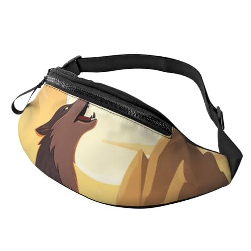 Wolf Bauchtasche für Herren und Damen, Crossbody-Bauchtasche, wasserdicht, Sport-Gürteltasche, Outdoor-Hüfttasche Wolf Bauchtasche für Herren und Damen, Crossbody-Bauchtasche, wasserdicht, Sport-Gürteltasche, Outdoor-Hüfttasche von LHBWCVN