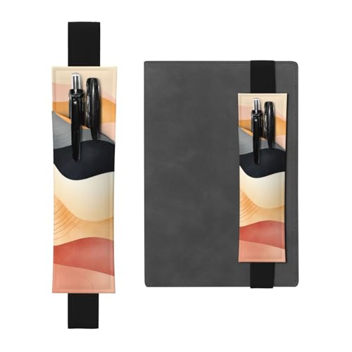 LHCVSFGW Elastischer Stifthalter für Notizbuch, Lesezeichen, PU-Leder, Stiftehalter mit verstellbarem Band, Stifteetui, Kurven-Federmäppchen, Federmäppchen für Planer, Ordner, Bücher von LHCVSFGW