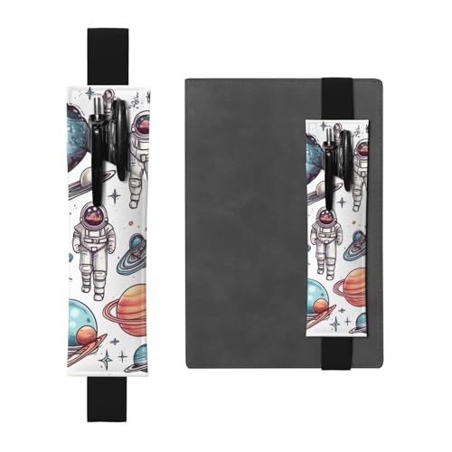 LHCVSFGW Elastischer Stifthalter für Notizbuch, Lesezeichen, PU-Leder, Stifthalter mit verstellbarem Band, Stifteetui, Federmäppchen für Planer, Ordner, Bücher, Schwarz , Einheitsgröße von LHCVSFGW