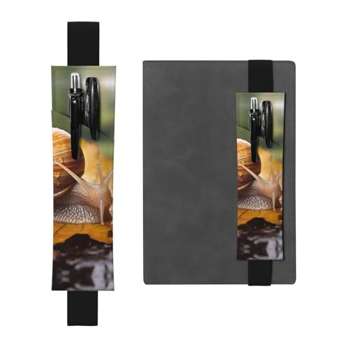 LHCVSFGW Elastischer Stifthalter für Notizbuch, Lesezeichen, PU-Leder, Stifthalter mit verstellbarem Band, Stifteetui, Schnecke in Blättern, Federmäppchen für Planer, Ordner, Bücher, Schwarz LHCVSFGW Elastischer Stifthalter für Notizbuch, Lesezeichen, PU-Leder, Stifthalter mit verstellbarem Band, Stifteetui, Schnecke in Blättern, Federmäppchen für Planer, Ordner, Bücher, Schwarz von LHCVSFGW