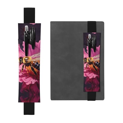 LHCVSFGW Elastischer Stifthalter für Notizbuch, Lesezeichen, PU-Leder, Stifthalter mit verstellbarem Band, Stifteetui, Stifteetui für Planer, Ordner, Bücher von LHCVSFGW