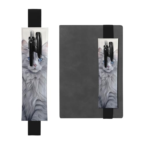 LHCVSFGW Elastischer Stifthalter für Notizbuch, Lesezeichen, PU-Leder, Stifthalter mit verstellbarem Band, Stifteetui, langhaarige Katze, Federmäppchen, Federmäppchen für Planer, Ordner, Bücher LHCVSFGW Elastischer Stifthalter für Notizbuch, Lesezeichen, PU-Leder, Stifthalter mit verstellbarem Band, Stifteetui, langhaarige Katze, Federmäppchen, Federmäppchen für Planer, Ordner, Bücher von LHCVSFGW