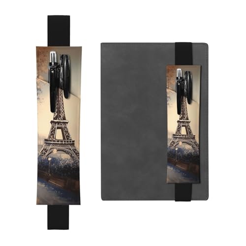 LHCVSFGW Elastischer Stifthalter für Notizbuch, Lesezeichen, PU-Leder, Stifthalter mit verstellbarem Band, Stifteetui, romantisches Paris, Eiffelturm, Federmäppchen, Federmäppchen für Planer, Ordner LHCVSFGW Elastischer Stifthalter für Notizbuch, Lesezeichen, PU-Leder, Stifthalter mit verstellbarem Band, Stifteetui, romantisches Paris, Eiffelturm, Federmäppchen, Federmäppchen für Planer, Ordner von LHCVSFGW