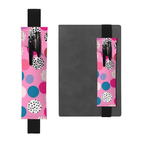 LHCVSFGW Elastischer Stifthalter für Notizbuch, Lesezeichen, PU-Leder, Stifthalter mit verstellbarem Band, Stifteetui, verrückte Punkte, Federmäppchen für Planer, Ordner, Bücher von LHCVSFGW