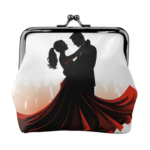 Ballroom Dance Kleine Münzbörse für Frauen, Kiss-Lock Geldbörse, Leder, niedliche Münzgeldbörse, Mini-Münztasche, Kleingeldbörse Schlüsselhalter von LHDGBNV