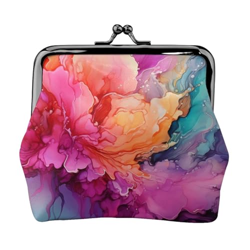 Bunte Aquarellmalerei, kleine Münzbörse für Frauen, Kiss-Lock-Geldbörse, Leder, niedliche Münzgeldbörse, Mini-Münztasche, Kleingeldtasche, Schlüsselhalter Bunte Aquarellmalerei, kleine Münzbörse für Frauen, Kiss-Lock-Geldbörse, Leder, niedliche Münzgeldbörse, Mini-Münztasche, Kleingeldtasche, Schlüsselhalter von LHDGBNV