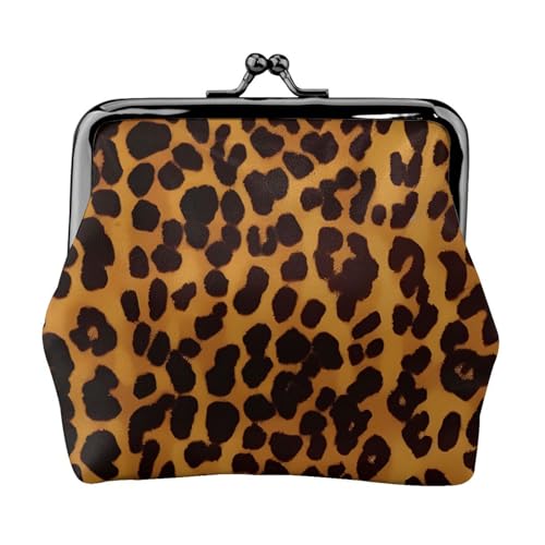 Coole Geldbörse mit Leopardenmuster für Damen, Kiss-Lock-Geldbörse, Leder, niedliche Münzbörse, Mini-Münztasche, Kleingeldtasche, Schlüsselhalter von LHDGBNV