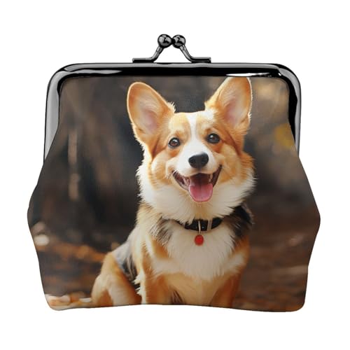 Corgi Dog Kleine Münzbörse für Frauen, Kiss-Lock Geldbörse, Leder, niedliche Münzgeldbörse, Mini-Münztasche, Kleingeldbörse, Schlüsselhalter von LHDGBNV