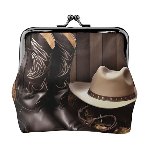 Cowboy-Geldbörse mit schwarzem Hut, Westernstiefel, kleine Münzbörse für Damen, Kiss-Lock-Geldbörse, Leder, niedliche Münzgeldbörse, Mini-Münztasche, Kleingeldbörse Schlüsselhalter Cowboy-Geldbörse mit schwarzem Hut, Westernstiefel, kleine Münzbörse für Damen, Kiss-Lock-Geldbörse, Leder, niedliche Münzgeldbörse, Mini-Münztasche, Kleingeldbörse Schlüsselhalter von LHDGBNV
