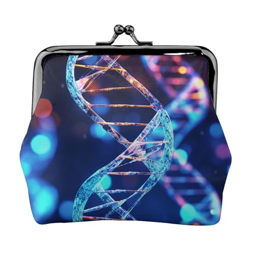 DNA Genetic Helix Kleine Münzgeldbörse für Frauen, Kiss-Lock-Geldbörse, Leder, niedliche Münzgeldbörse, Mini-Münztasche, Kleingeldbörse, Schlüsselhalter von LHDGBNV