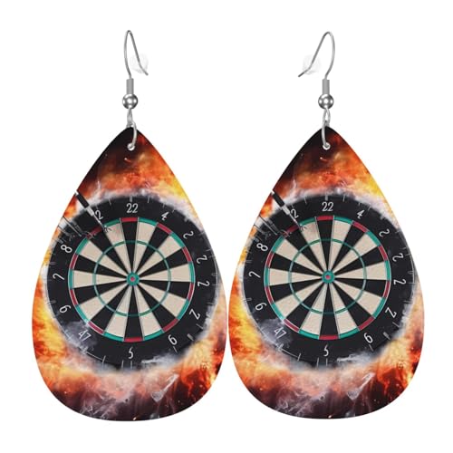 Dart Board Kunstleder Tropfenohrringe, modisch, leicht, baumelnde Ohrringe, Leder-Ohrringe für Frauen, Hochzeiten, Partys, Zeremonien, Bankette, Geschenke Dart Board Kunstleder Tropfenohrringe, modisch, leicht, baumelnde Ohrringe, Leder-Ohrringe für Frauen, Hochzeiten, Partys, Zeremonien, Bankette, Geschenke von LHDGBNV