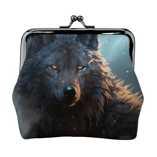 Fantasy Wolf Kleine Münzbörse für Frauen, Kiss-Lock-Geldbörse, Leder, niedliche Münzgeldbörse, Mini-Münztasche, Kleingeldbörse, Schlüsselhalter Fantasy Wolf Kleine Münzbörse für Frauen, Kiss-Lock-Geldbörse, Leder, niedliche Münzgeldbörse, Mini-Münztasche, Kleingeldbörse, Schlüsselhalter von LHDGBNV
