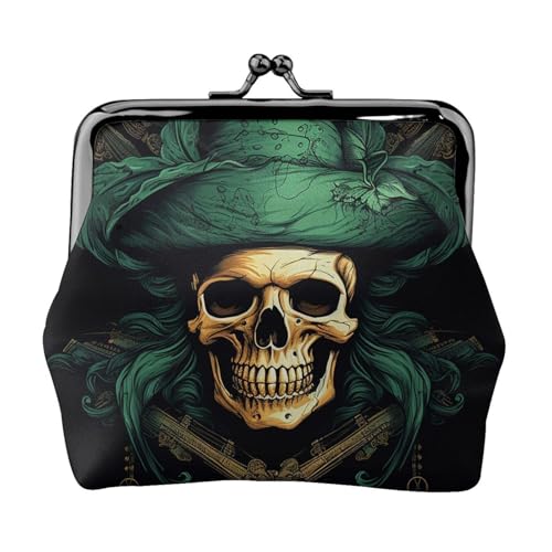 Grüner Hut Totenkopf kleine Münzbörse für Frauen, Kiss-Lock-Geldbörse, Leder, niedliche Münzgeldbörse, Mini-Münztasche, Kleingeldbörse Schlüsselhalter Grüner Hut Totenkopf kleine Münzbörse für Frauen, Kiss-Lock-Geldbörse, Leder, niedliche Münzgeldbörse, Mini-Münztasche, Kleingeldbörse Schlüsselhalter von LHDGBNV