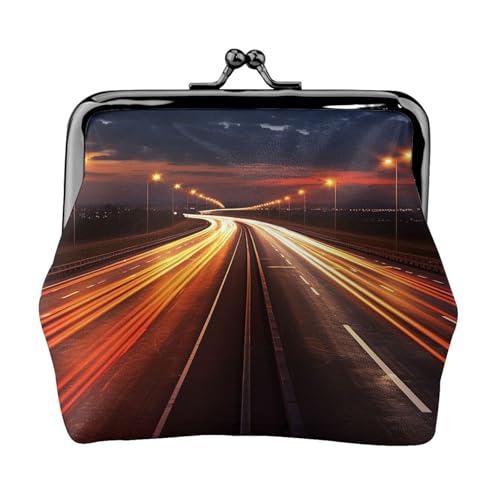 Highway Light Kleine Münzbörse für Frauen, Kiss-Lock Geldbörse, Leder, niedliche Münzgeldbörse, Mini-Münztasche, Kleingeldbörse, Schlüsselhalter Highway Light Kleine Münzbörse für Frauen, Kiss-Lock Geldbörse, Leder, niedliche Münzgeldbörse, Mini-Münztasche, Kleingeldbörse, Schlüsselhalter von LHDGBNV