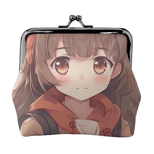 Japanische Anime-Geldbörse für Frauen, Kiss-Lock-Geldbörse, Leder, niedliche Münzgeldbörse, Mini-Münztasche, Kleingeldbörse, Schlüsselhalter von LHDGBNV