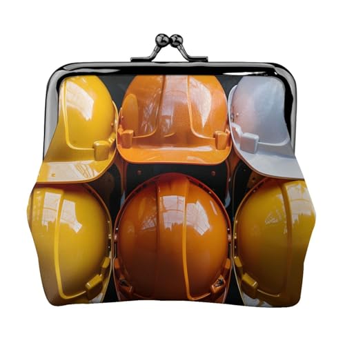 Kleine Geldbörse für Damen, Bauhelme, Kiss-Lock-Geldbörse, Leder, niedliche Münzgeldbörse, Mini-Münztasche, Kleingeldbörse, Schlüsselhalter von LHDGBNV