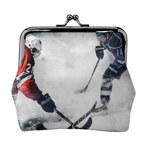 Kleine Geldbörse für Damen, Eishockey-Kunst, Kiss-Lock-Geldbörse, Leder, niedliche Münzgeldbörse, Mini-Münztasche, Kleingeldbörse Schlüsselhalter Kleine Geldbörse für Damen, Eishockey-Kunst, Kiss-Lock-Geldbörse, Leder, niedliche Münzgeldbörse, Mini-Münztasche, Kleingeldbörse Schlüsselhalter von LHDGBNV