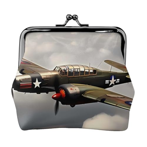 Kleine Geldbörse für Damen, Flugzeug-Design, Leder, niedlich, Münztasche, Kleingeldtasche, Schlüsselhalter von LHDGBNV