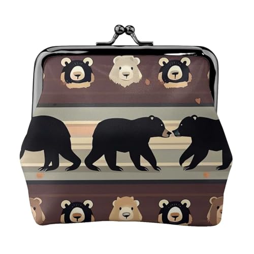 Kleine Geldbörse für Damen, Motiv: Bär, Kiss-Lock-Geldbörse, Leder, niedliche Münzgeldbörse, Mini-Münztasche, Kleingeldbörse, Schlüsselhalter Kleine Geldbörse für Damen, Motiv: Bär, Kiss-Lock-Geldbörse, Leder, niedliche Münzgeldbörse, Mini-Münztasche, Kleingeldbörse, Schlüsselhalter von LHDGBNV