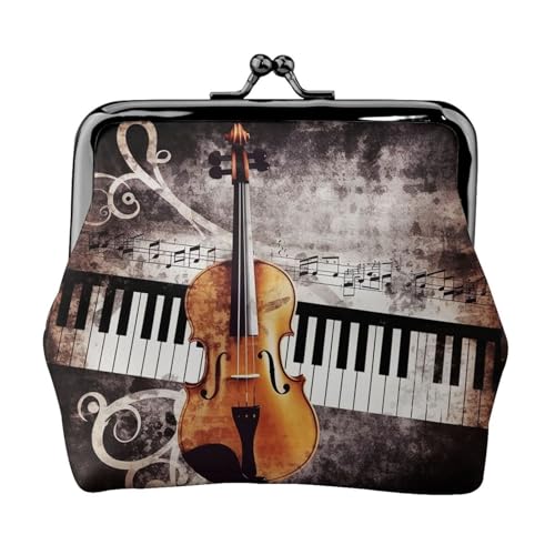 Kleine Geldbörse für Damen, Motiv: Klavier, Violine, Musiknoten von LHDGBNV