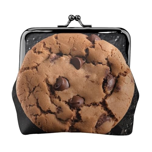 Kleine Geldbörse für Damen, Motiv: Schokoladenkekse, Kiss-Lock-Geldbörse, Leder, niedliche Münzbörse, Mini-Münztasche, Kleingeldbörse, Schlüsselhalter von LHDGBNV