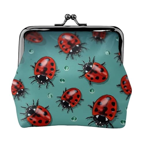 Kleine Geldbörse für Damen, Motiv: rote Marienkäfer, Kiss-Lock-Geldbörse, Leder, niedliche Münzgeldbörse, Mini-Münztasche, Kleingeldbörse, Schlüsselhalter Kleine Geldbörse für Damen, Motiv: rote Marienkäfer, Kiss-Lock-Geldbörse, Leder, niedliche Münzgeldbörse, Mini-Münztasche, Kleingeldbörse, Schlüsselhalter von LHDGBNV