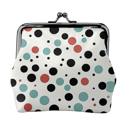 Kleine Geldbörse für Damen, gepunktet, Kiss-Lock-Geldbörse, Leder, niedliche Münzgeldbörse, Mini-Münztasche, Kleingeldbörse, Schlüsselhalter von LHDGBNV