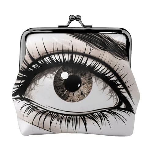 Kleine Geldbörse für Frauen, Kiss-Lock-Geldbörse, Leder, niedliche Münzgeldbörse, Mini-Münztasche, Kleingeldbörse, Schlüsselhalter von LHDGBNV