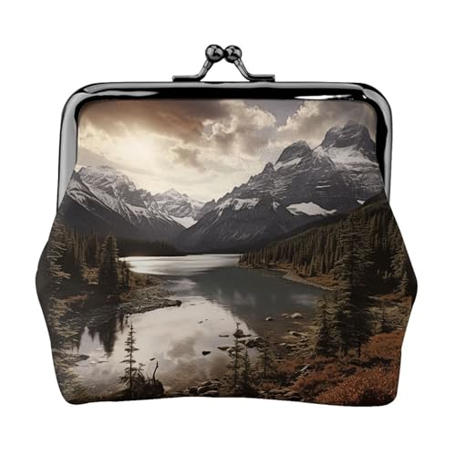 Kleine Geldbörse im Querformat für Frauen, Kiss-Lock-Geldbörse, Leder, niedliche Münzgeldbörse, Mini-Münztasche, Kleingeldbörse Schlüsselhalter von LHDGBNV