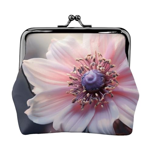 Kleine Geldbörse mit Blumenblütenmotiv für Frauen, Kiss-Lock-Geldbörse, Leder, niedliche Münzbörse, Mini-Münztasche, Kleingeldbörse, Schlüsselhalter von LHDGBNV