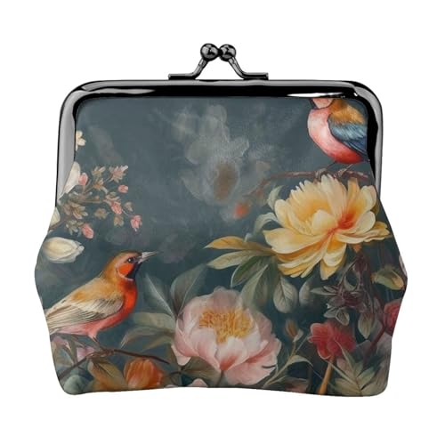 Kleine Geldbörse mit Blumenmotiv für Frauen, Kiss-Lock-Geldbörse, Leder, niedliche Münzbörse, Mini-Münztasche, Kleingeldbörse, Schlüsselhalter Kleine Geldbörse mit Blumenmotiv für Frauen, Kiss-Lock-Geldbörse, Leder, niedliche Münzbörse, Mini-Münztasche, Kleingeldbörse, Schlüsselhalter von LHDGBNV