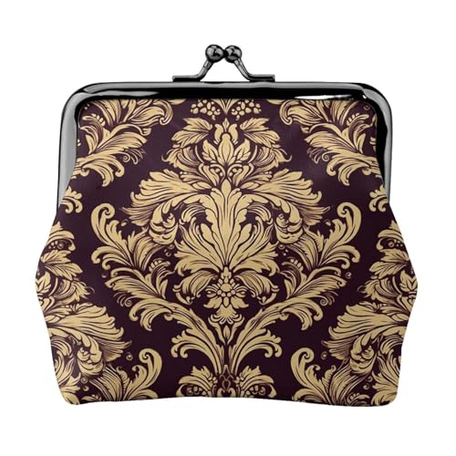 Kleine Geldbörse mit Damastmuster für Damen, Kiss-Lock-Geldbörse, Leder, niedliche Münzbörse, Mini-Münztasche, Kleingeldbörse, Schlüsselhalter Kleine Geldbörse mit Damastmuster für Damen, Kiss-Lock-Geldbörse, Leder, niedliche Münzbörse, Mini-Münztasche, Kleingeldbörse, Schlüsselhalter von LHDGBNV